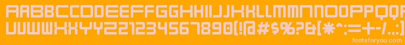 Karnivore-fontti – vaaleanpunaiset fontit oranssilla taustalla