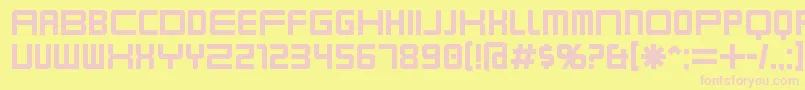 Karnivore-fontti – vaaleanpunaiset fontit keltaisella taustalla