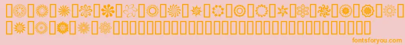 フォントRunnn – オレンジの文字がピンクの背景にあります。