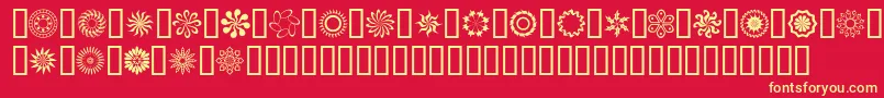 フォントRunnn – 黄色の文字、赤い背景