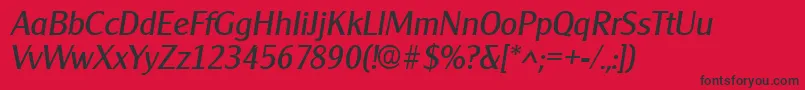 ClearfacegothicItalic Font – Black Fonts on Red Background