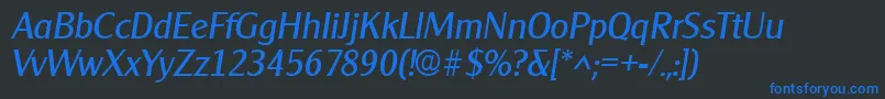 ClearfacegothicItalic Font – Blue Fonts on Black Background