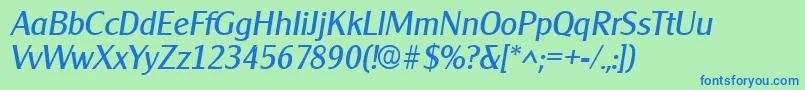 ClearfacegothicItalic Font – Blue Fonts on Green Background