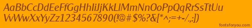 ClearfacegothicItalic Font – Brown Fonts on Orange Background