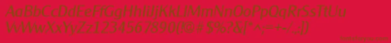 ClearfacegothicItalic Font – Brown Fonts on Red Background