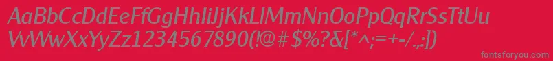 ClearfacegothicItalic Font – Gray Fonts on Red Background