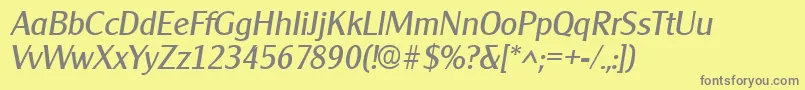 ClearfacegothicItalic Font – Gray Fonts on Yellow Background