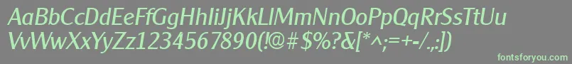 ClearfacegothicItalic Font – Green Fonts on Gray Background