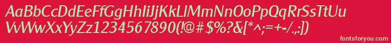 ClearfacegothicItalic Font – Green Fonts on Red Background