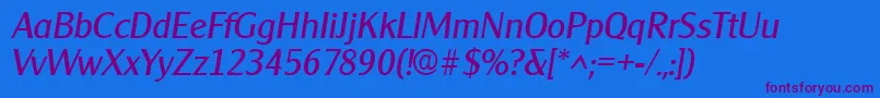 ClearfacegothicItalic Font – Purple Fonts on Blue Background