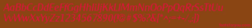 ClearfacegothicItalic Font – Red Fonts on Brown Background