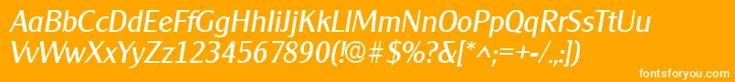 ClearfacegothicItalic Font – White Fonts on Orange Background