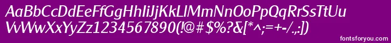 ClearfacegothicItalic Font – White Fonts on Purple Background