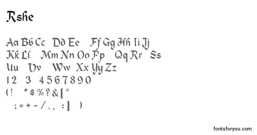 Schriftart Rsheidleberg – Alphabet, Zahlen, spezielle Symbole