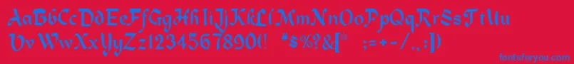 Rsheidleberg-fontti – siniset fontit punaisella taustalla