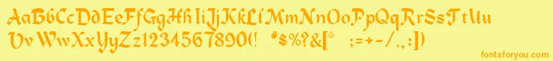 Rsheidleberg Font – Orange Fonts on Yellow Background