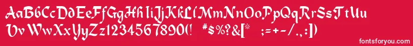 Rsheidleberg Font – White Fonts on Red Background