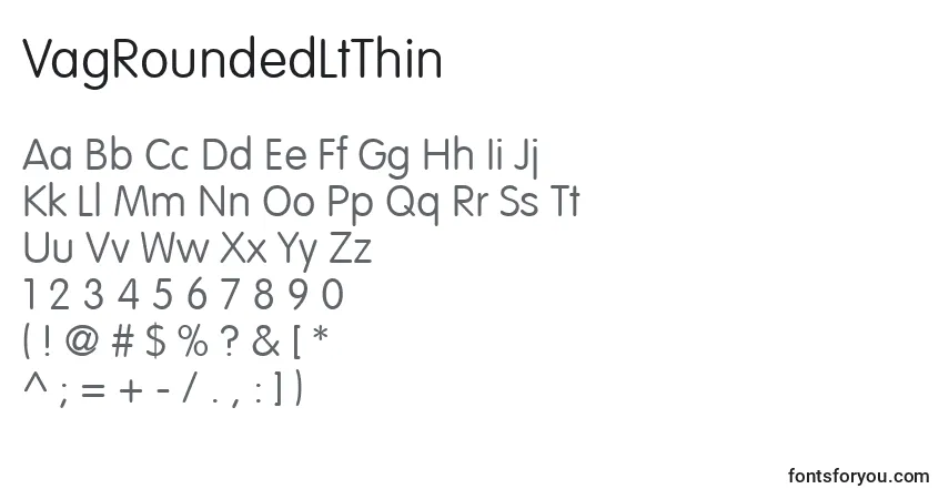 Fuente VagRoundedLtThin - alfabeto, números, caracteres especiales
