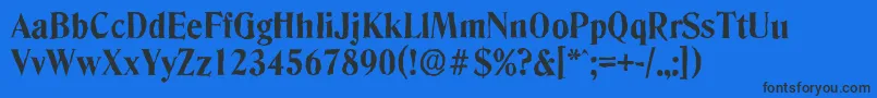DenverantiqueXboldRegular Font – Black Fonts on Blue Background
