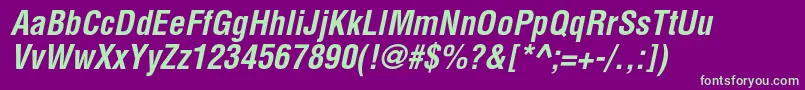 HelveticaltstdBoldcondobl-fontti – vihreät fontit violetilla taustalla