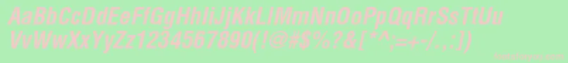 HelveticaltstdBoldcondobl Font – Pink Fonts on Green Background