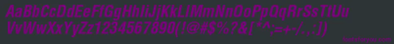 Шрифт HelveticaltstdBoldcondobl – фиолетовые шрифты на чёрном фоне