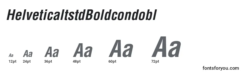 HelveticaltstdBoldcondobl Font Sizes