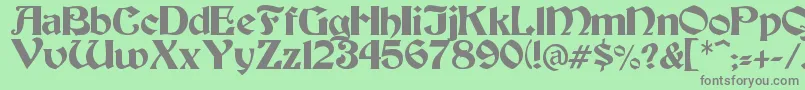 フォントTesoro – 緑の背景に灰色の文字