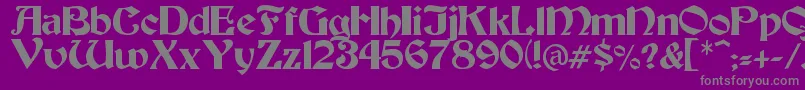 Tesoro-Schriftart – Graue Schriften auf violettem Hintergrund