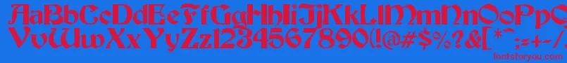 Tesoro Font – Red Fonts on Blue Background