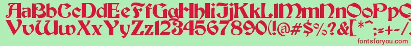 Tesoro Font – Red Fonts on Green Background