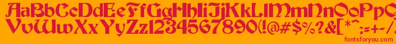 Tesoro Font – Red Fonts on Orange Background