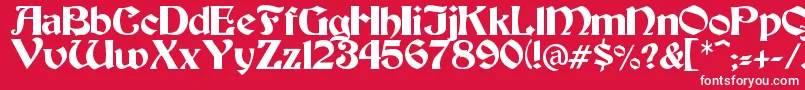 Tesoro Font – White Fonts on Red Background