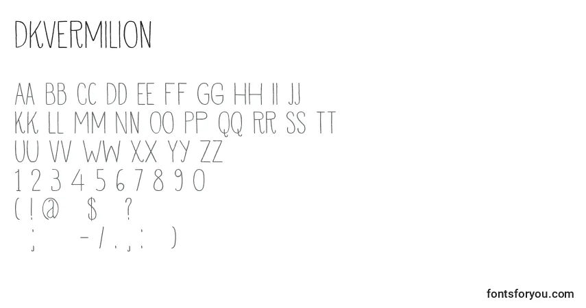 Шрифт DkVermilion – алфавит, цифры, специальные символы