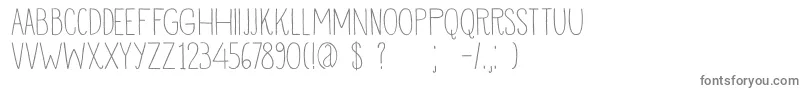 DkVermilion-fontti – harmaat kirjasimet valkoisella taustalla