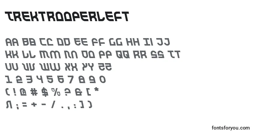Schriftart Trektrooperleft – Alphabet, Zahlen, spezielle Symbole
