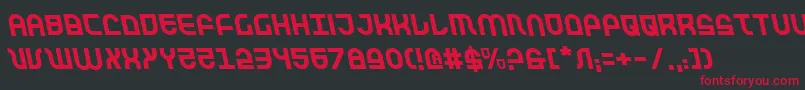 フォントTrektrooperleft – 黒い背景に赤い文字
