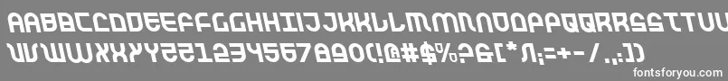 フォントTrektrooperleft – 灰色の背景に白い文字