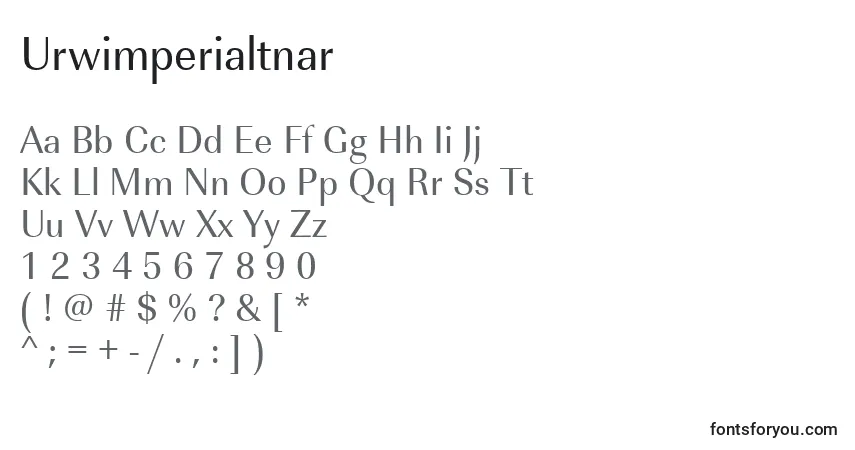 Schriftart Urwimperialtnar – Alphabet, Zahlen, spezielle Symbole