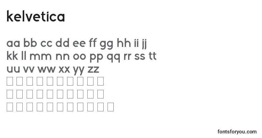 Schriftart Kelvetica – Alphabet, Zahlen, spezielle Symbole