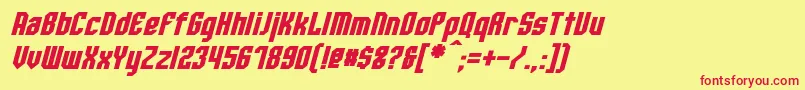 WhitestoneBoldItalic Font – Red Fonts on Yellow Background