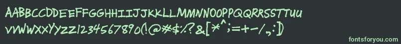 フォントJkasperville – 黒い背景に緑の文字