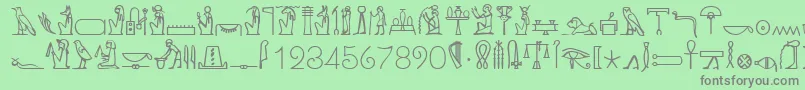 フォントKingtutRegular – 緑の背景に灰色の文字