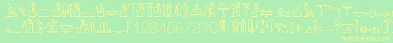 KingtutRegular Font – Yellow Fonts on Green Background