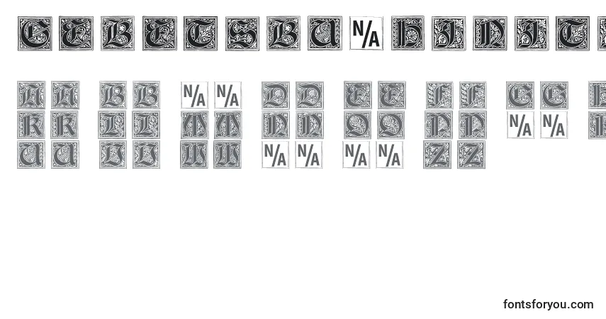 Gebetsbuchinitialen-fontti – aakkoset, numerot, erikoismerkit