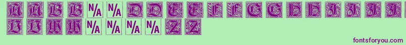 Gebetsbuchinitialen Font – Purple Fonts on Green Background