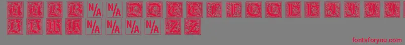 Шрифт Gebetsbuchinitialen – красные шрифты на сером фоне
