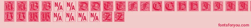 Gebetsbuchinitialen Font – Red Fonts on Pink Background