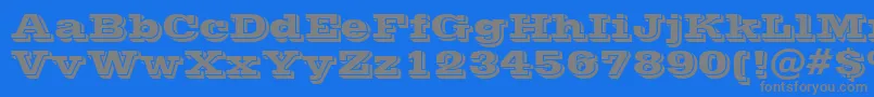 Vinet-Schriftart – Graue Schriften auf blauem Hintergrund