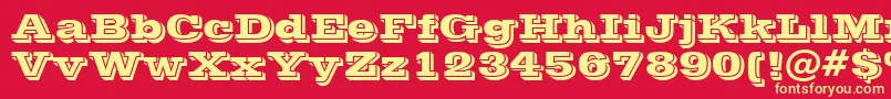 Vinet-Schriftart – Gelbe Schriften auf rotem Hintergrund